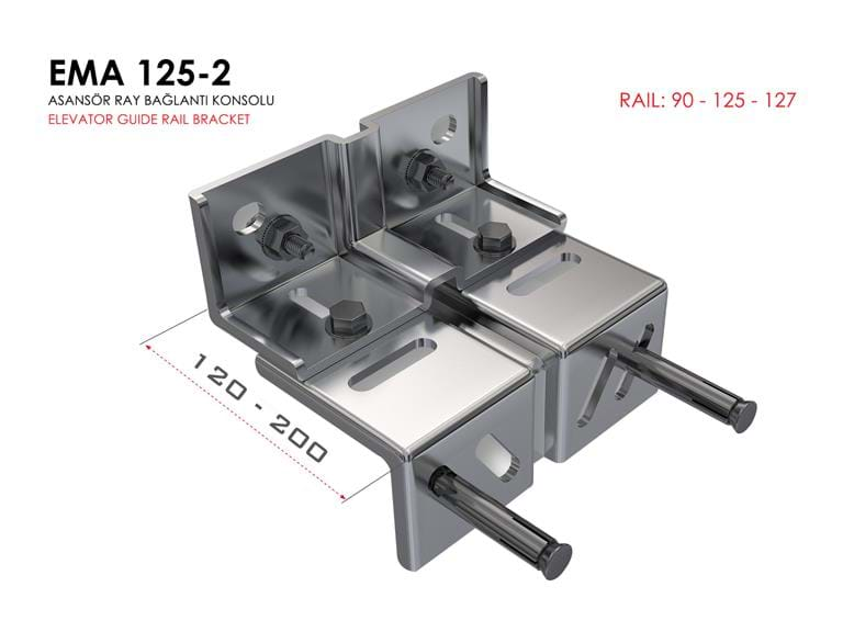 Reinforced Elevator Rail Bracket 125-2.