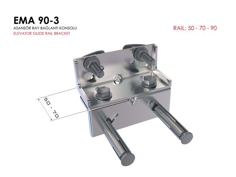 Reinforced Elevator Rail Bracket 90-3.