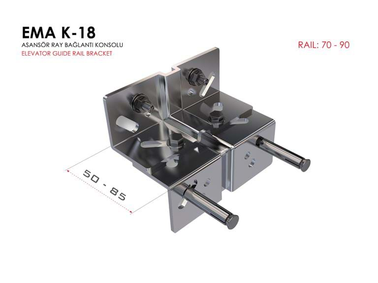 K-18 Kaburgalı Asansör Ray Konsolu.