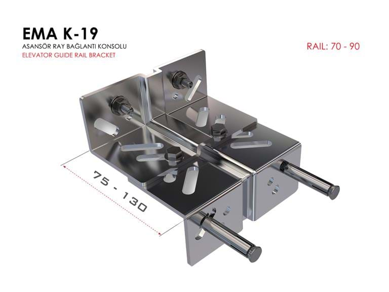 K-19 Kaburgalı Asansör Ray Konsolu.