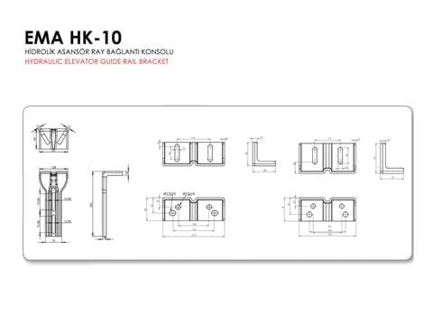EMA HK-10 Hidrolik Asansör Ray Bağlantı Konsolu