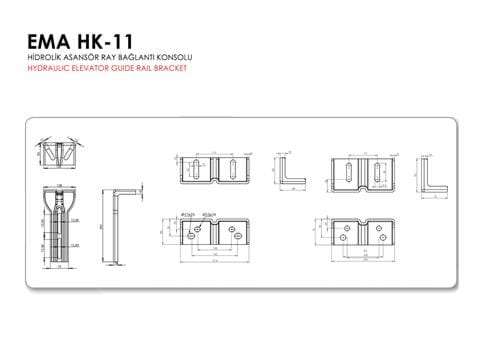EMA HK-11 Hydraulic Elevator Guide Rail Bracket